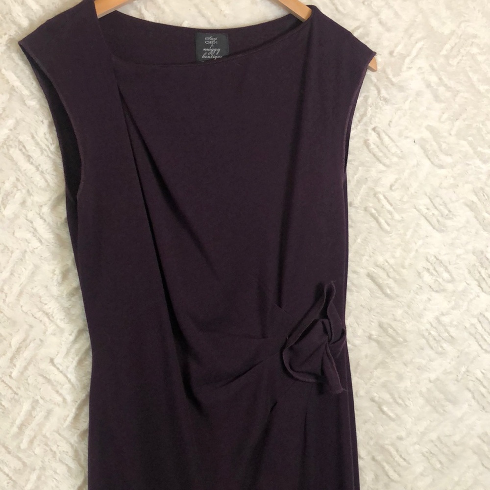 Deep purple sheath knit dress